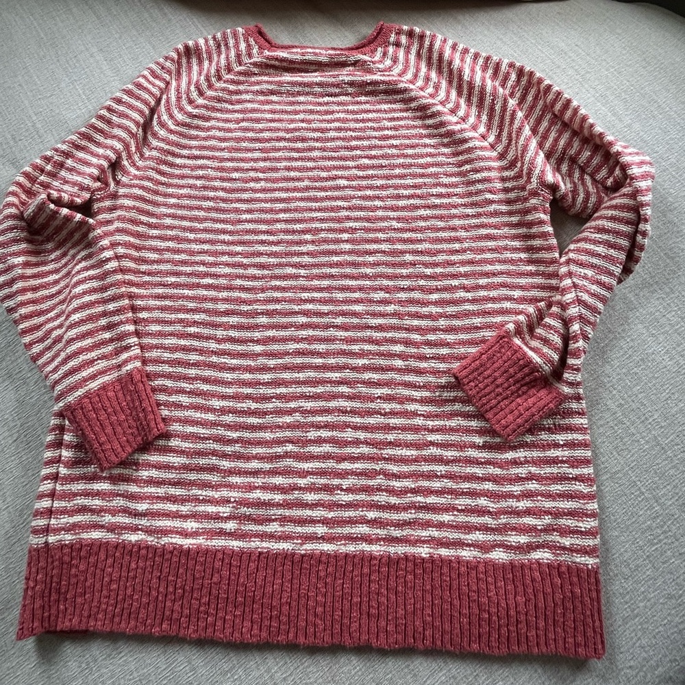 L.L. Bean Cotton Slub Rollneck Stripe Pullover Sweater. Women's Size: XL. - Picture 5 of 9